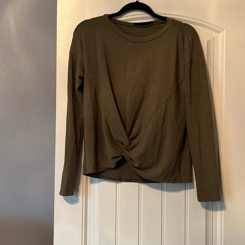 green sweater